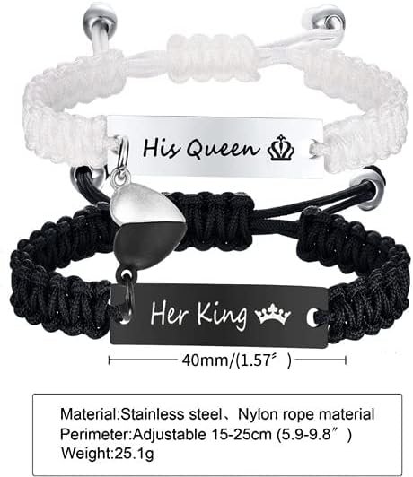 Dacida Matching Couples Bracelets for Women Men Long Distance Bracelets for Couples His Hers Bracelets Relationship Bracelets Anniversary Christmas Birthday Gifts - Image 44