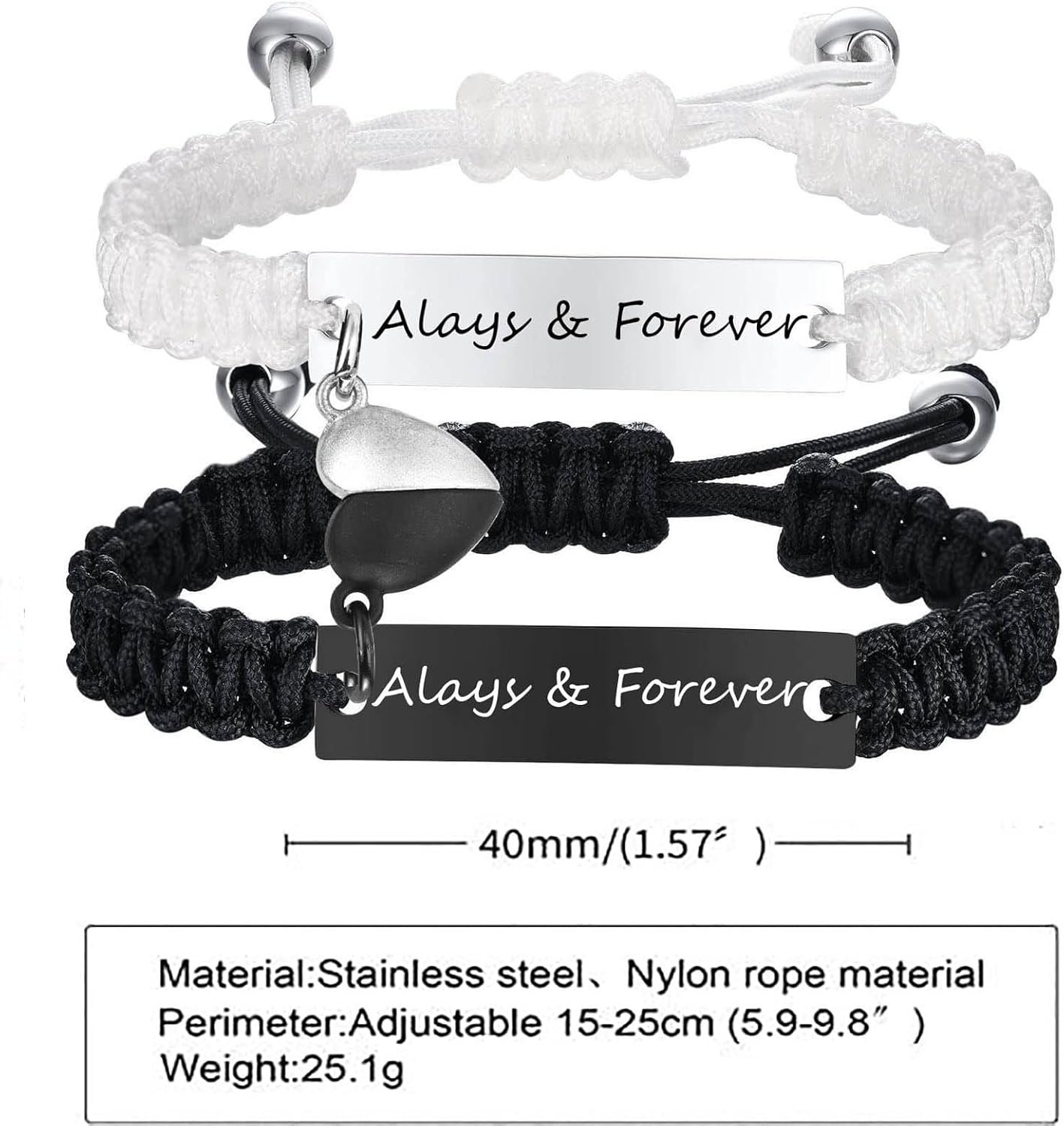 Dacida Matching Couples Bracelets for Women Men Long Distance Bracelets for Couples His Hers Bracelets Relationship Bracelets Anniversary Christmas Birthday Gifts - Image 11