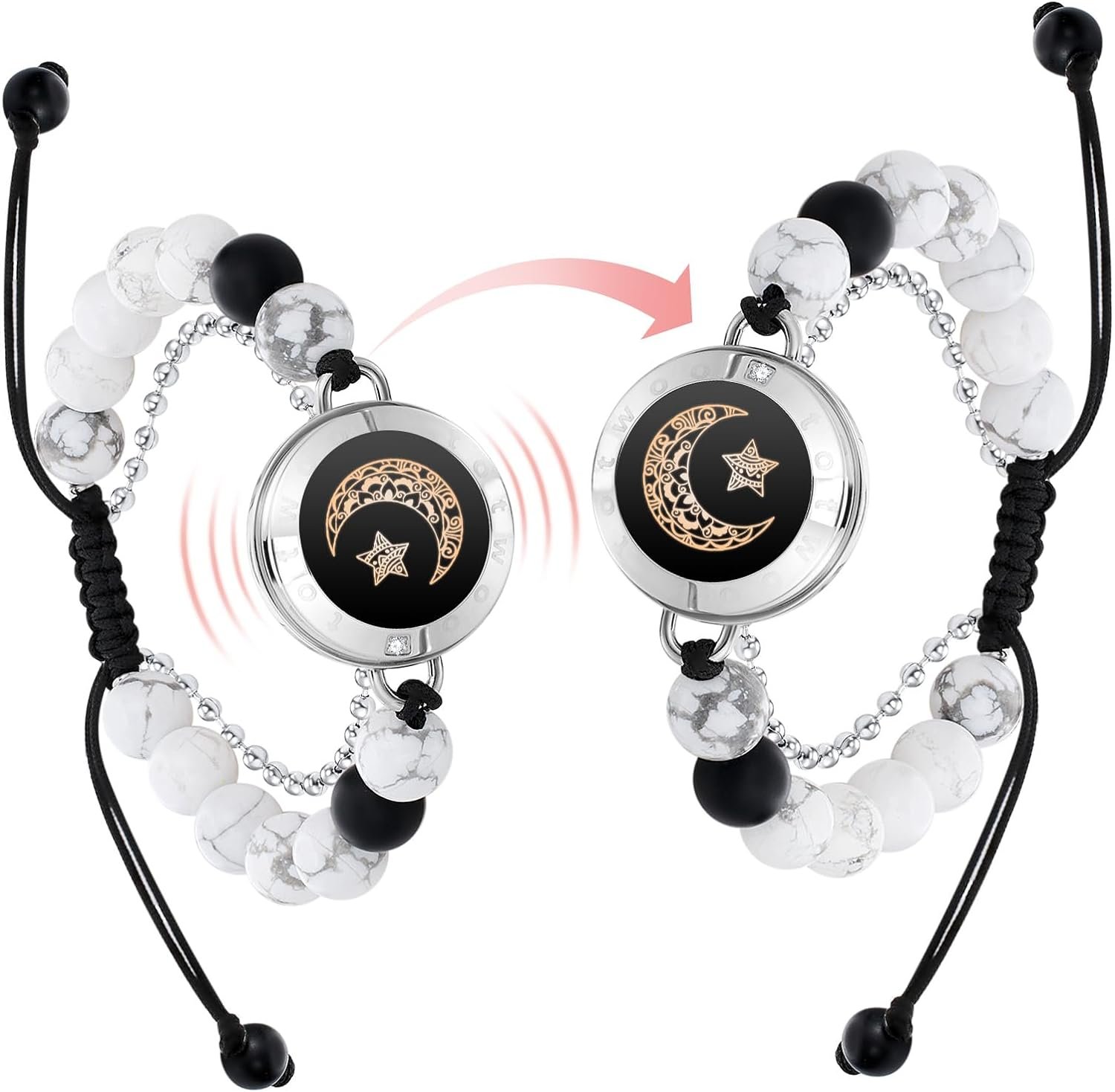 Dacida Long Distance Touch Bracelets for Couples, Vibration & Light up for Love Couples Bracelets | Long Distance Relationship Gifts for Girlfriend Bluetooth Pairing Jewelry - Image 26