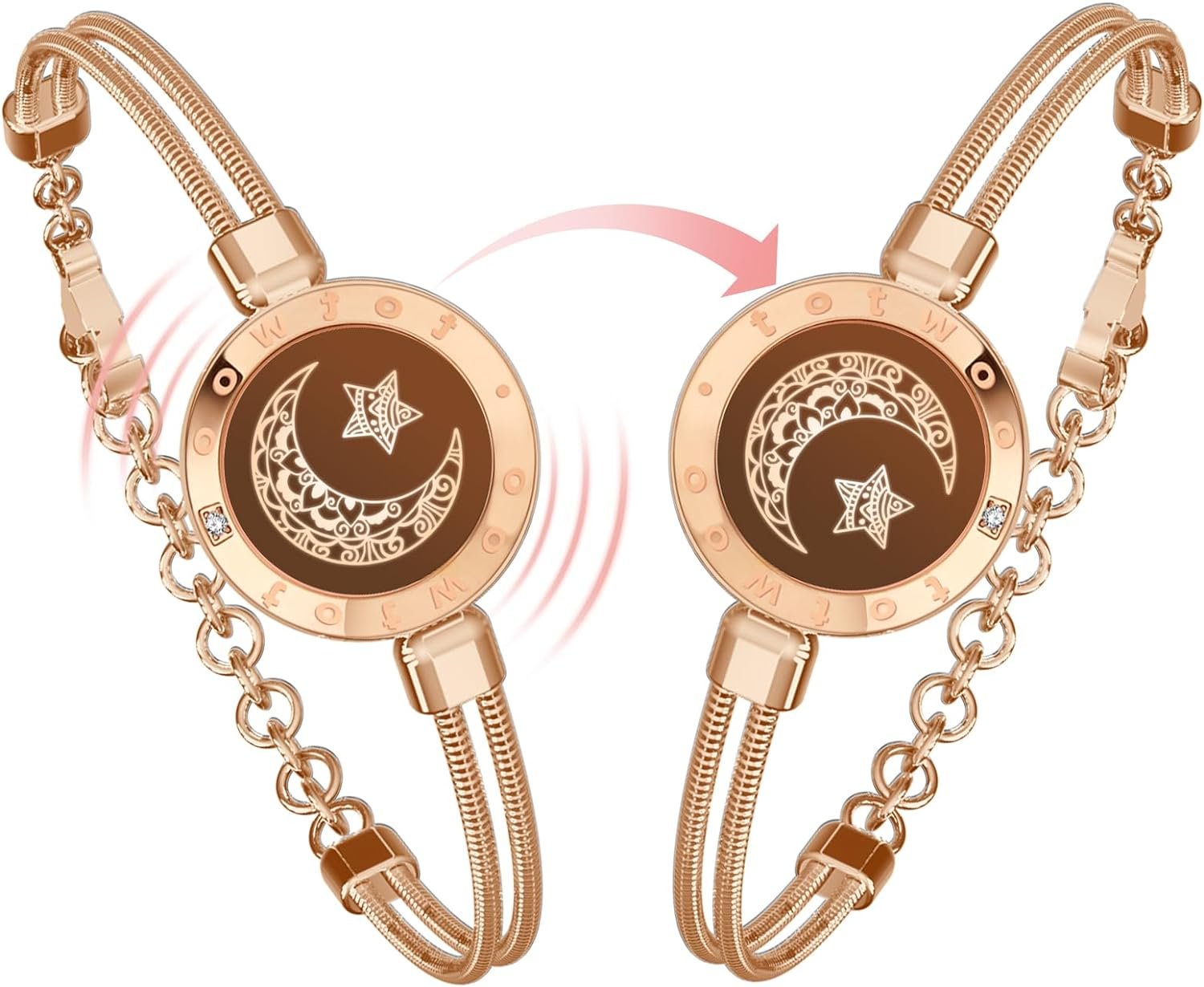 Dacida Long Distance Touch Bracelets for Couples, Vibration & Light up for Love Couples Bracelets | Long Distance Relationship Gifts for Girlfriend Bluetooth Pairing Jewelry - Image 39