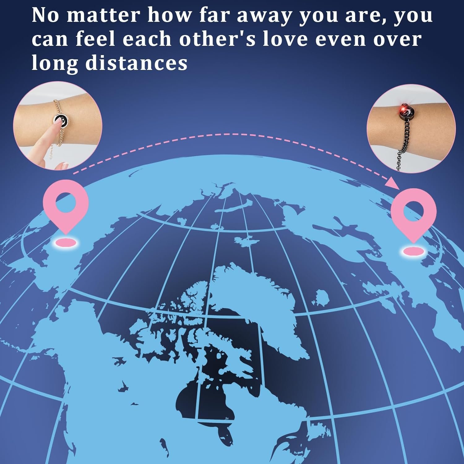 Dacida Long Distance Touch Bracelets,Couples Bracelets, Remote Smart Matching Couples Bracelet for Couples Suitable for Long Distance Relationship Girlfriend Boyfriend Passing on Love and Miss Gifts - Image 20