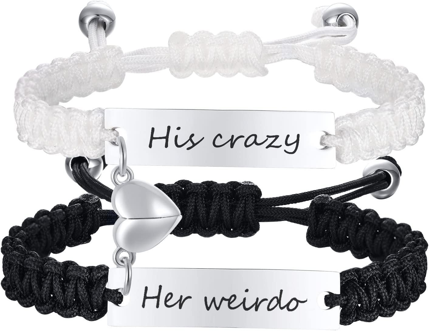 Dacida Matching Couples Bracelets for Women Men Long Distance Bracelets for Couples His Hers Bracelets Relationship Bracelets Anniversary Christmas Birthday Gifts