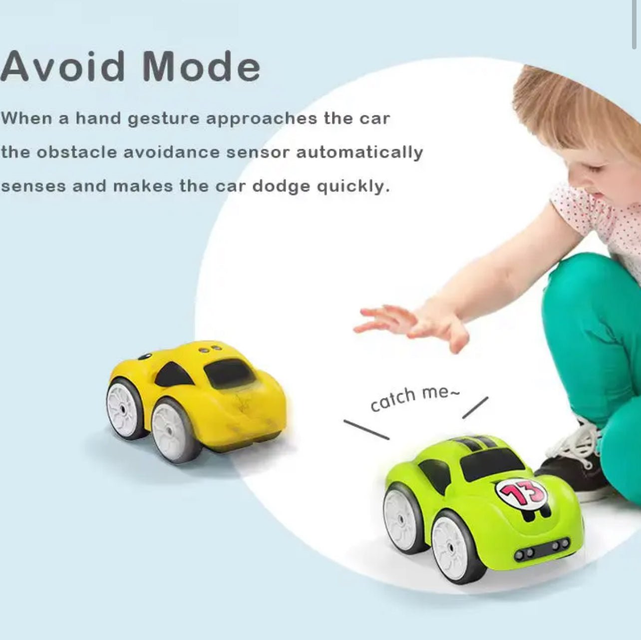Mini RC car with Magic Intelligence Sensor Follow Me Remote Controlled Car - Image 5