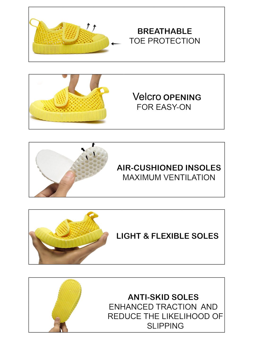 Toddlers' First Step Breathable Shoes - Yellow (Unisex) - Image 6