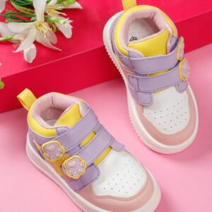 Colorpop Toddlers' High Ankle Sneakers - Peach & Purple (Girls)